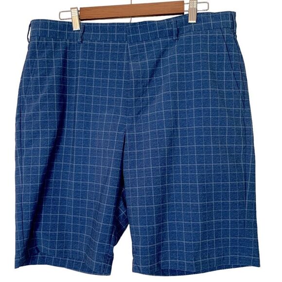 Walter Hagen Blue Windowpane Performance Golf Shorts Sz 36 - Picture 1 of 6